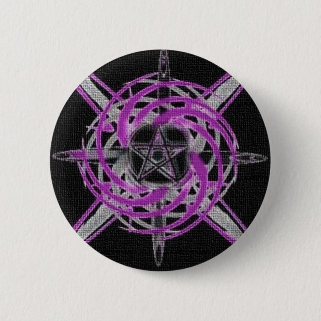 Fire Star Purple 6 Cm Round Badge (Front)