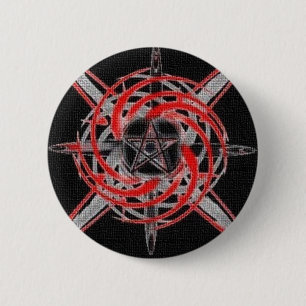 Fire Star Red Pentagram 6 Cm Round Badge