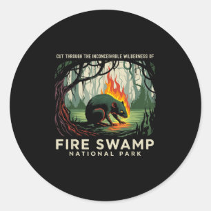 Fire Swamp National Park Camping Hiking Mountain Classic Round Sticker