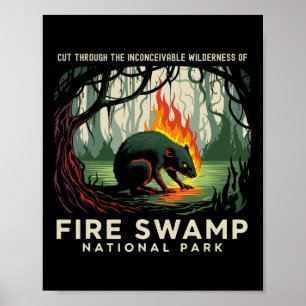 Fire Swamp National Park Camping Hiking Mountain Poster