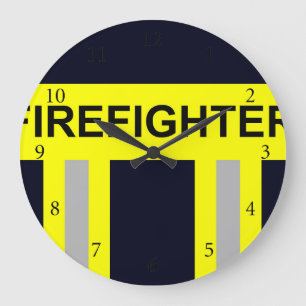 fire symbol uniform blue large clock