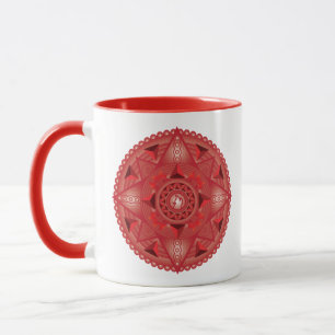 Fire Tetrahedron Mandala Two Tone Mug