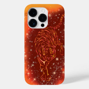 Fire Tiger Running iPhone Case Starry Night