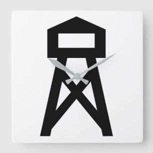 Fire Tower Square Wall Clock