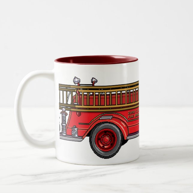 Fire Truck_01 Two-Tone Coffee Mug (Left)