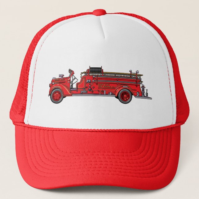 Fire Truck_02 Trucker Hat (Front)