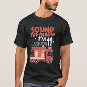 Fire Truck 11Th Birthday Firefighter Fireman 11 Ye T-Shirt