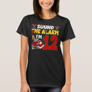 Fire Truck 12 Year Old Firefighter 12th Birthday B T-Shirt