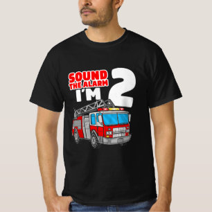 Fire Truck 2 Year Old Firefighter 2nd Birthday T-Shirt