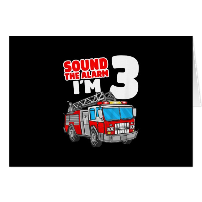 Fire Truck 3 Year Old Firefighter 3rd Birthday (Front Horizontal)