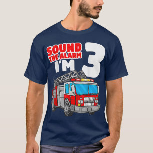 Fire Truck 3 Year Old Firefighter 3rd Birthday Boy T-Shirt