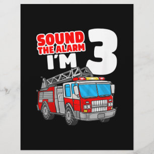 Fire Truck 3 Year Old Firefighter 3rd Birthday Custom Letterhead