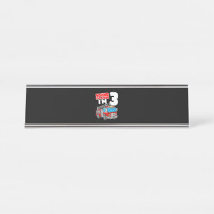 Fire Truck 3 Year Old Firefighter 3rd Birthday Desk Name Plate