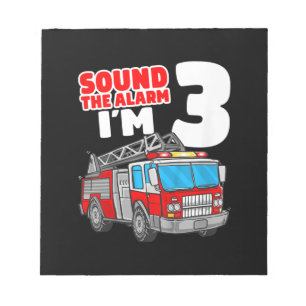 Fire Truck 3 Year Old Firefighter 3rd Birthday Notepad