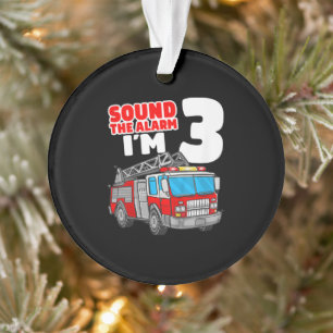 Fire Truck 3 Year Old Firefighter 3rd Birthday Ornament