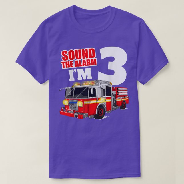 Fire Truck 3rd Birthday Boy Toddler Firefighter  T-Shirt (Design Front)