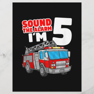 Fire Truck 5 Year Old Firefighter 5th Birthday Custom Letterhead