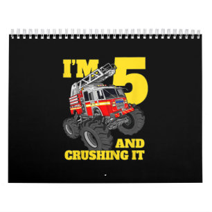 Fire Truck 5th Birthday Boy 5 Firefighter Gift Calendar