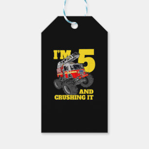 Fire Truck 5th Birthday Boy 5 Firefighter Gift Tags