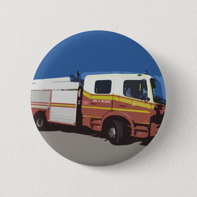 Fire Truck 6 Cm Round Badge (Front)