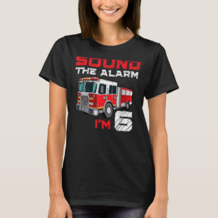 Fire Truck 6th Birthday Boy Future Firefighter 6 Y T-Shirt