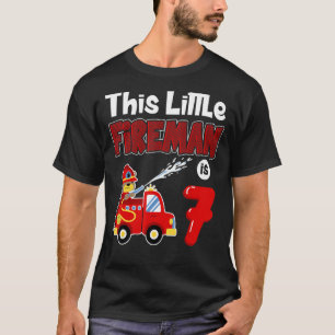 Fire Truck 7th Birthday Boy Toddler Firefighter 7 T-Shirt