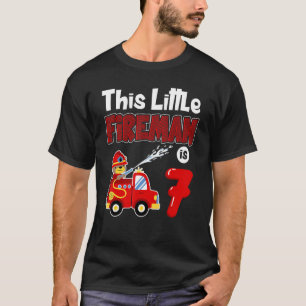 Fire Truck 7th Birthday Boy Toddler Firefighter 7 T-Shirt