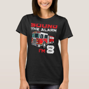 Fire Truck 8th Birthday Boy Future Firefighter 8 Y T-Shirt