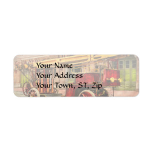 Fire Truck - An electric ladder truck 1907 Return Address Label