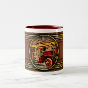 Fire Truck - An electric ladder truck 1907 Two-Tone Coffee Mug