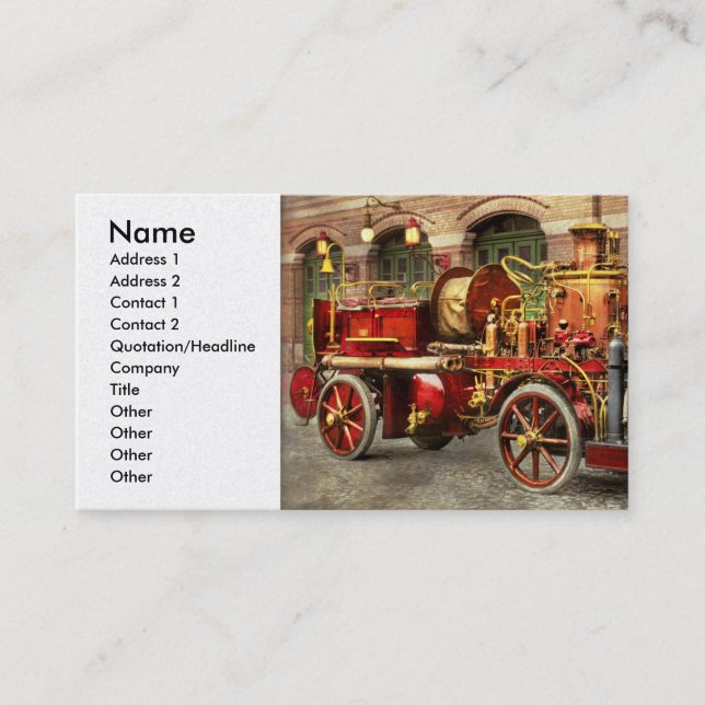 Fire Truck - An electric pump truck 1907 Business Card (Front)
