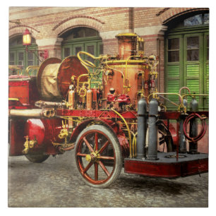 Fire Truck - An electric pump truck 1907 Ceramic Tile