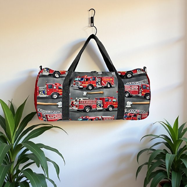 Fire Truck Axe Pattern Personalised Duffle Bag (Creator Uploaded)