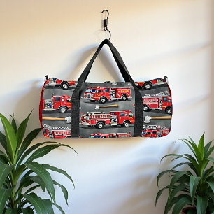 Fire Truck Axe Pattern Personalized Duffle Bag
