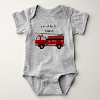 Fire Truck - Baby Romper Baby Bodysuit
