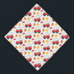 Fire Truck Bandana<br><div class="desc">This fire truck bandanna is perfect for your four-legged friend. The design features a red fire truck with a dalmatian in the driver's seat.</div>