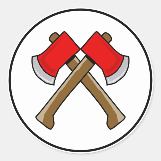 Fire Truck Birthday Fireman's Axe Envelope Seal (Front)