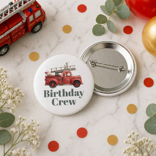 Fire Truck Birthday Firetruck Party 6 Cm Round Badge