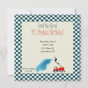 Fire Truck Birthday Invitation