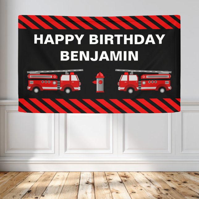 Fire Truck Birthday Party Banner (Creator Uploaded)