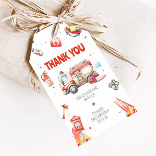 Fire Truck Birthday Party Favor Tags