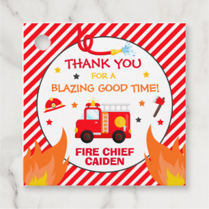 Fire truck Birthday Party Favour Decorations Favour Tags