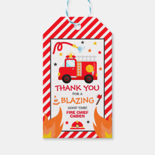 Fire truck Birthday Party Favour Decorations Gift Tags