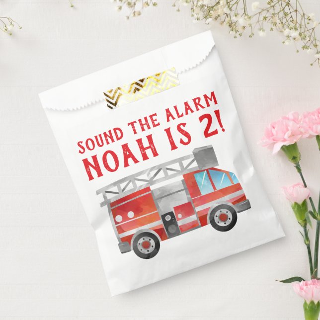 Fire Truck Birthday Party Favour Gift Bag (Sealed)