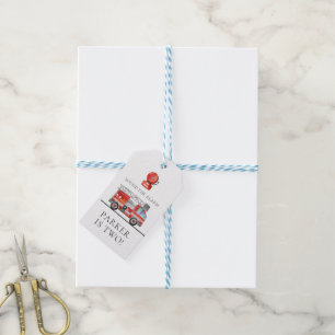 Fire Truck Birthday Party Favour Gift Tags