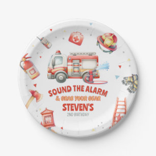 Fire Truck Birthday Party Paper Plate