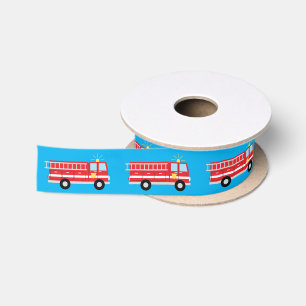 Fire Truck Birthday Party Satin Ribbon