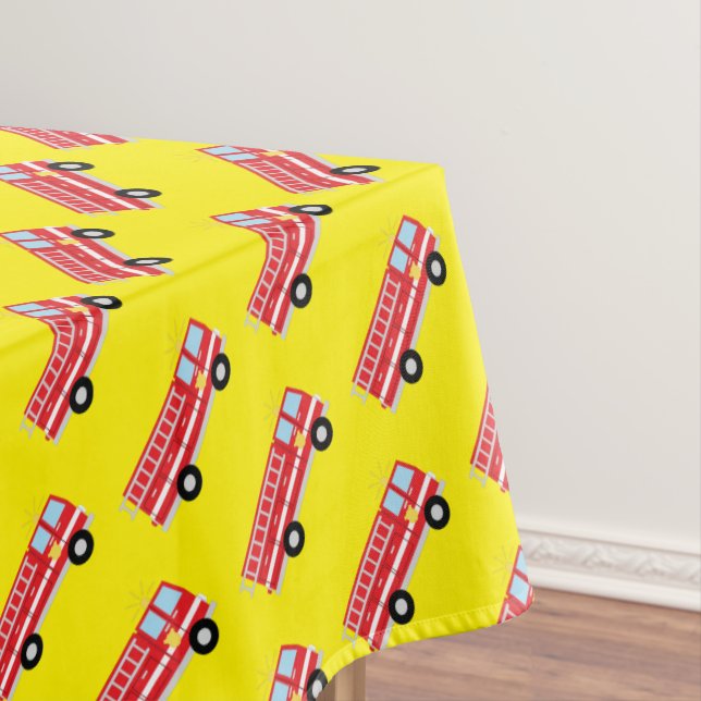 Fire Truck Birthday Party  Tablecloth (In Situ)