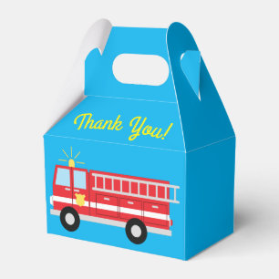 Fire Truck Birthday Party Thank You Favour Box