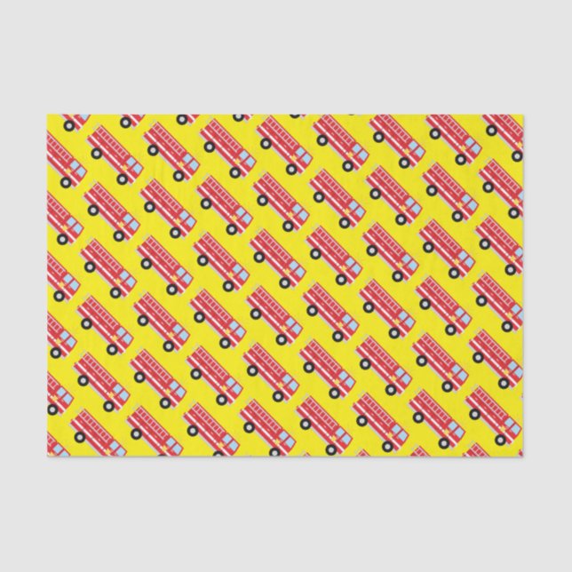 Fire Truck Birthday Party  Tissue Paper (Front)